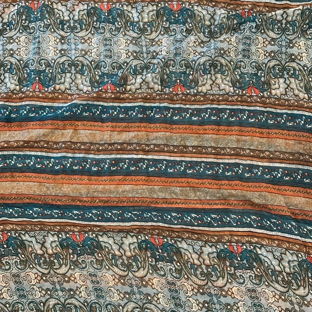 VINTAGE BLUE BOHEMIAN TRIBAL INFINITY SCARF